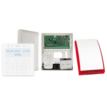 ZESTAW ALARMOWY SATEL INTEGRA 64 + INT-KSG2R-W + OPU-3P + AWT682 + 17Ah + SYRENA SP-4001R